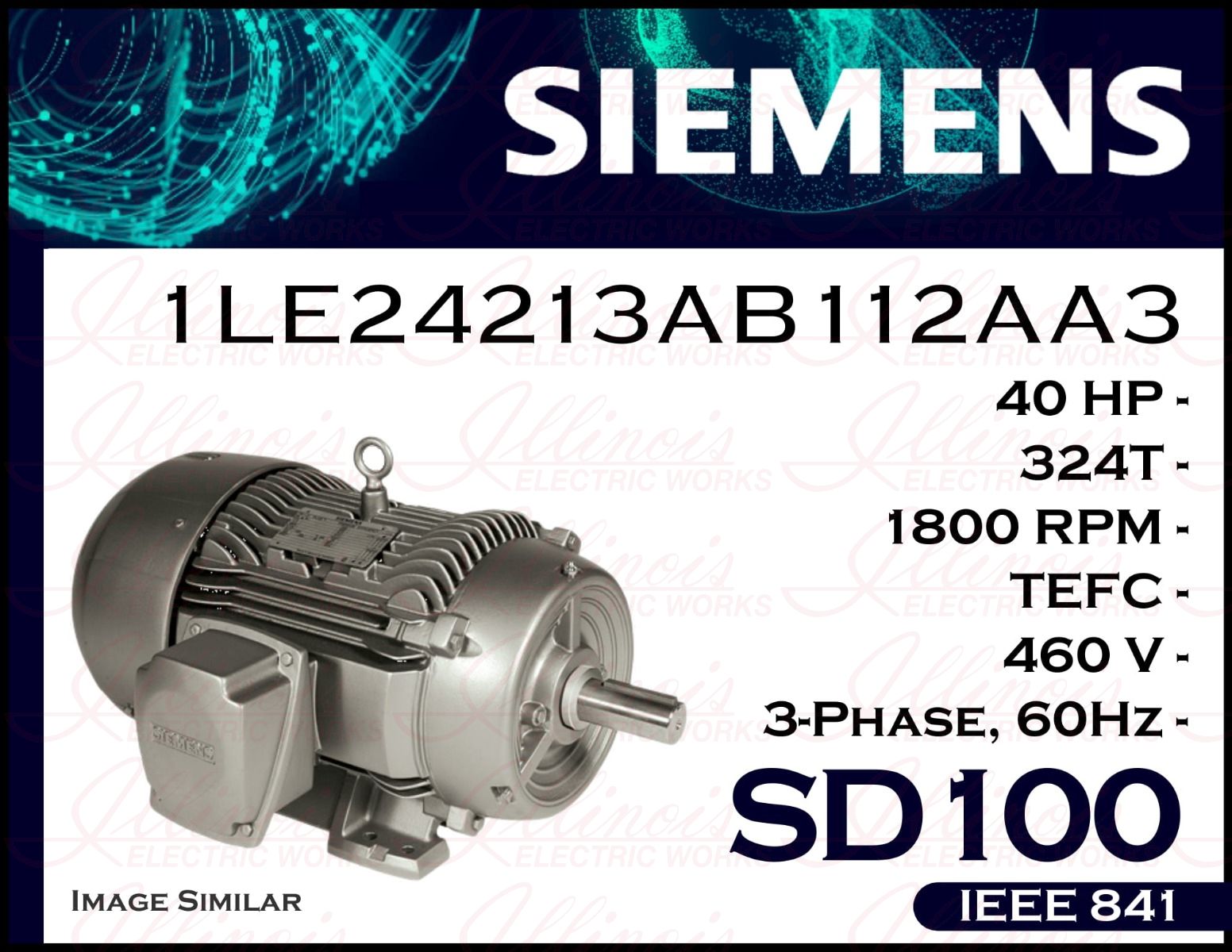 Siemens 1LE24213AB112AA3 New Motors Illinois Electric Works